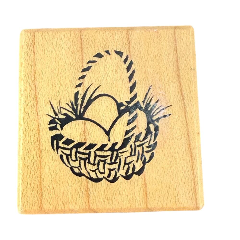 PSX 2001 Easter Basket With Easter Eggs B-2918 Rubber Stamp